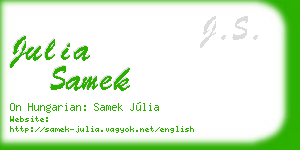 julia samek business card